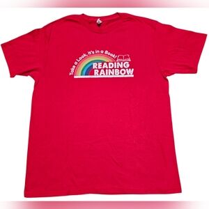 Graphic Tshirt, Men's Size Large. "Take A Look, It's In A Book! Reading Rainbow"
